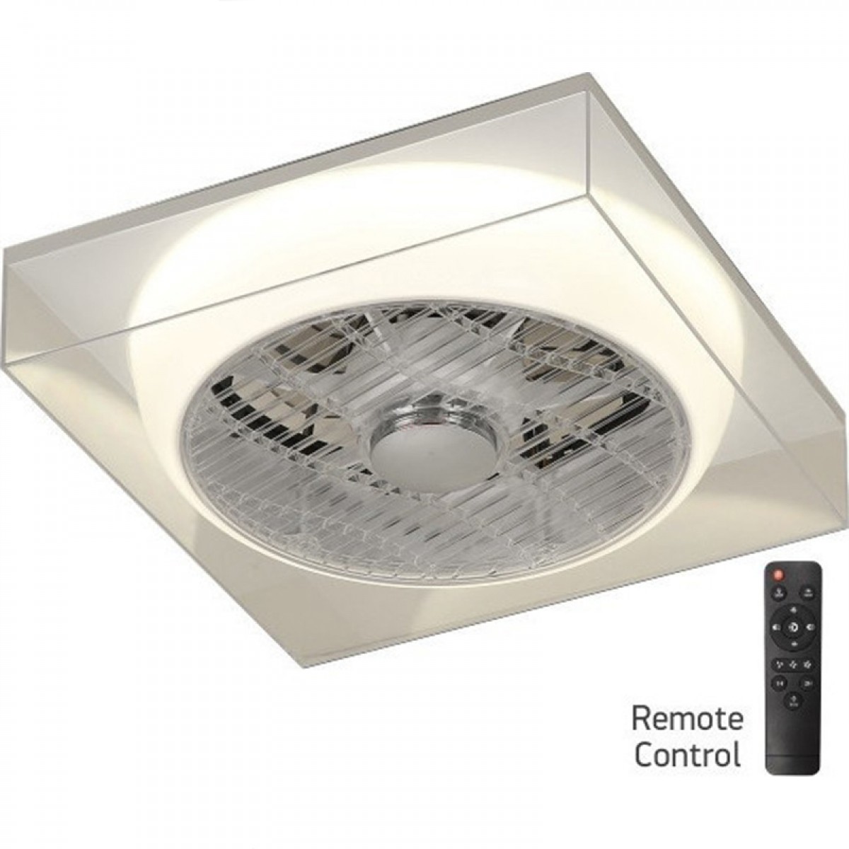 Ανεμιστήρας Οροφής με Φωτιστικό LED 36W 3000-6000Κ Τετράγωνο  Ηλεκτρολογικός Εξοπλισμός