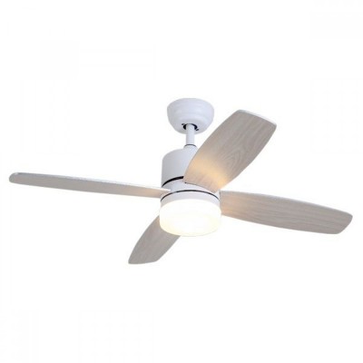 Ανεμιστήρας Οροφής με Φωτιστικό LED 18W με 4 Ξύλινα Πτερύγια Λευκό