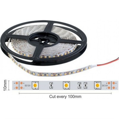 Ταινία LED 5m Εσωτερικού Χώρου 4.8W 12V 3000K Θερμό Λευκό