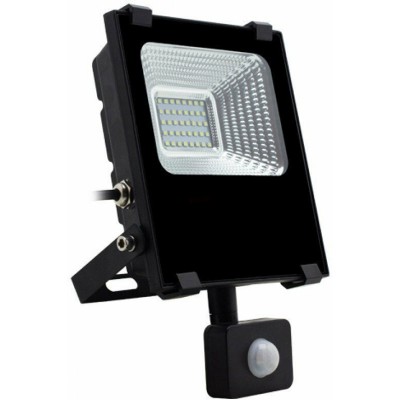 Προβολέας LED SMD 10W 3000K Θερμό Λευκό με Αισθητήρα Κίνησης 