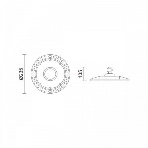 ΚΑΜΠΑΝΕΣ LED UFO 100W 6000K ADJUST 60-80-100 Ηλεκτρολογικός Εξοπλισμός