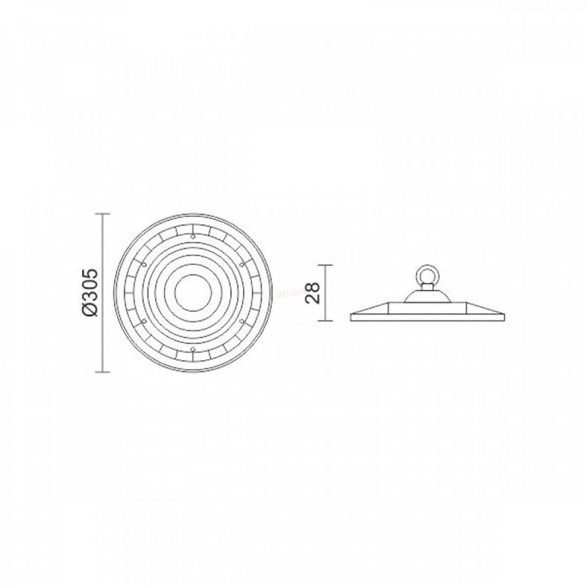 ΚΑΜΠΑΝΕΣ LED UFO 150W 6000K ALUMINIUM Ηλεκτρολογικός Εξοπλισμός