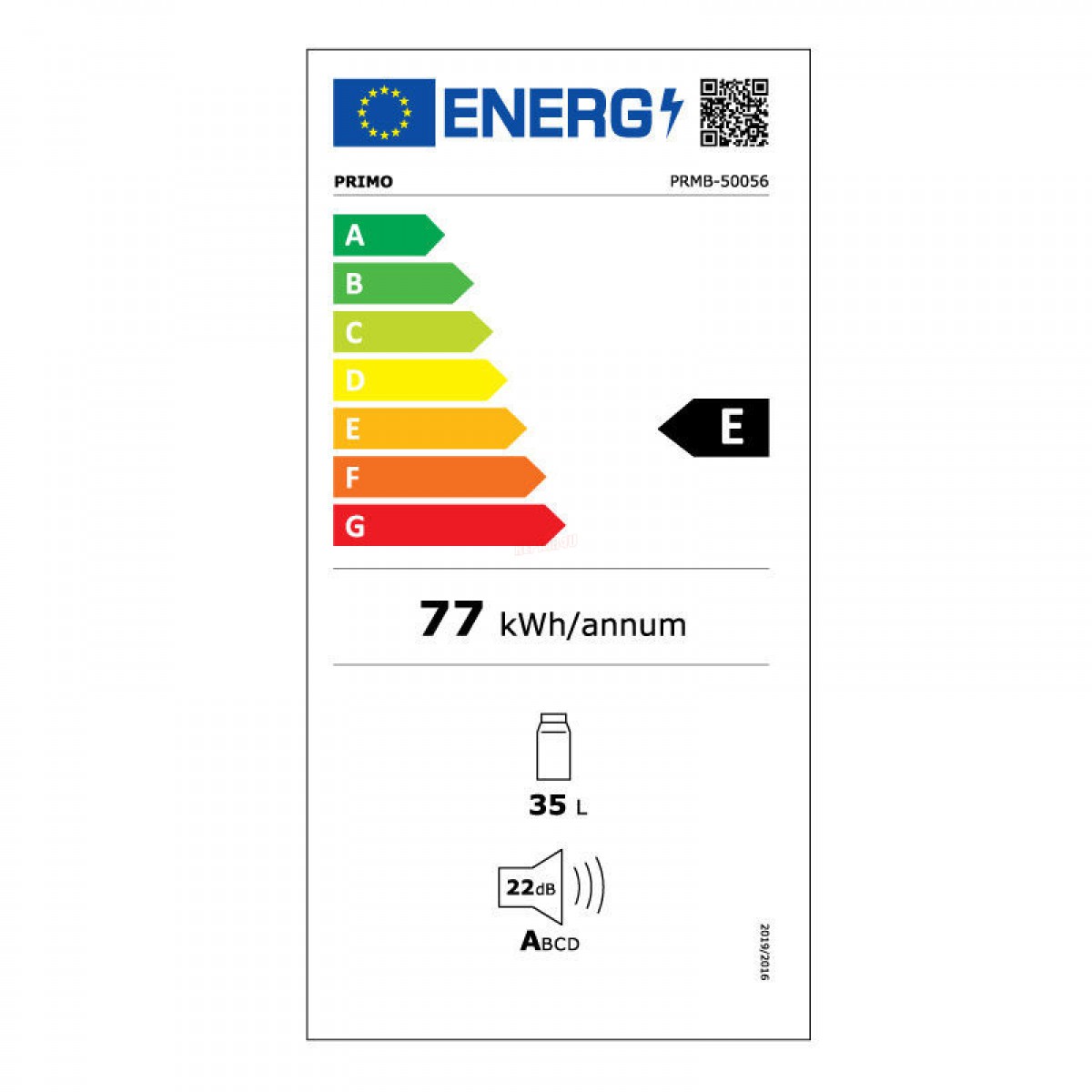 Mini Bar PRMB-50056 Primo 40lt Thermoelectric Μονόπορτο Μαύρο Οικιακές Συσκευές