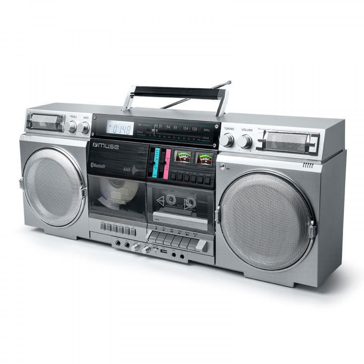 Ραδιόκασετοφωνο Cd-Player Bluetooth M-380GBS MUSE Ασημί Μικροσυσκευές