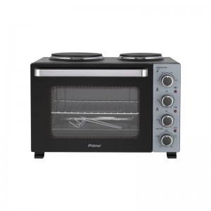Ηλεκτρικό Φουρνάκι με 2 Εστίες PREO-40589 PRIMO 35lt 3000W Γυάλινη πρόσοψη Μαύρο/Ασημί Οικιακές Συσκευές