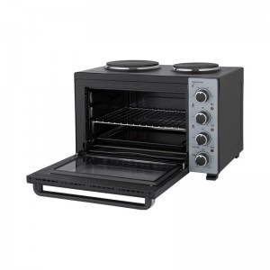 Ηλεκτρικό Φουρνάκι με 2 Εστίες PREO-40589 PRIMO 35lt 3000W Γυάλινη πρόσοψη Μαύρο/Ασημί Οικιακές Συσκευές