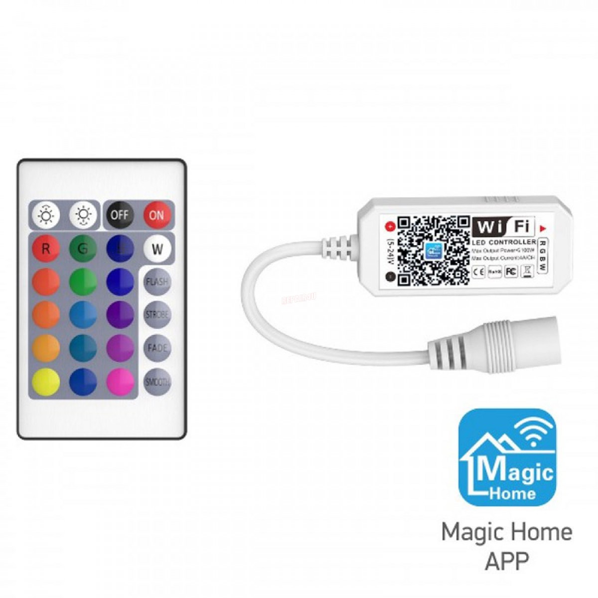 Ασύρματο RGB+W Controller Wi-Fi με Τηλεχειριστήριο Χειρός Ηλεκτρολογικός Εξοπλισμός