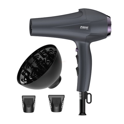 Σεσουάρ Μαλλιών Primo PRHD-400458 2400W με Λειτουργία Ιονισμού και Κρύο Αέρα Ανθρακί 