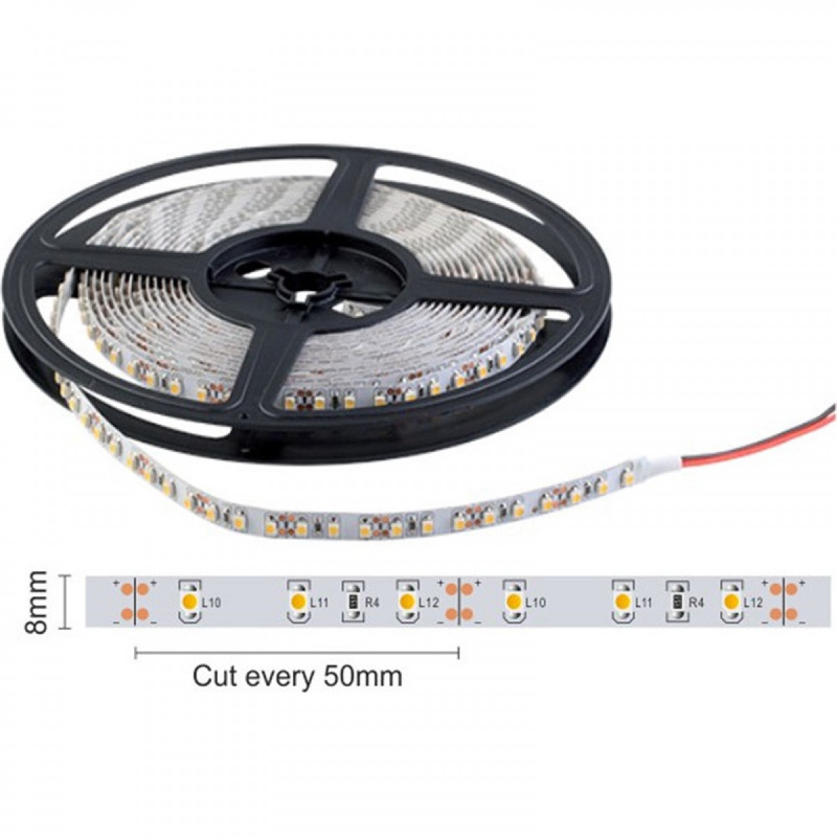 Ταινία LED 5m Εσωτερικού Χώρου 4.8W 12V 4000K Φυσικό Λευκό Ηλεκτρολογικός Εξοπλισμός