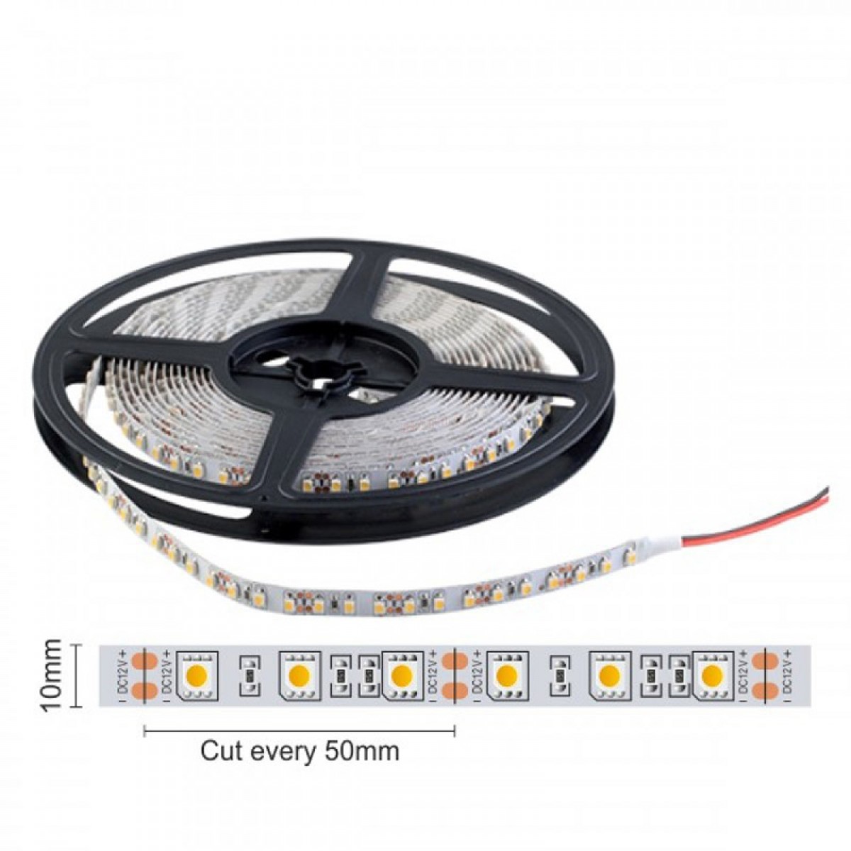 Ταινία LED 5m Εξωτερικού Χώρου 14.4W 12V 3000Κ Θερμό Λευκό Ηλεκτρολογικός Εξοπλισμός