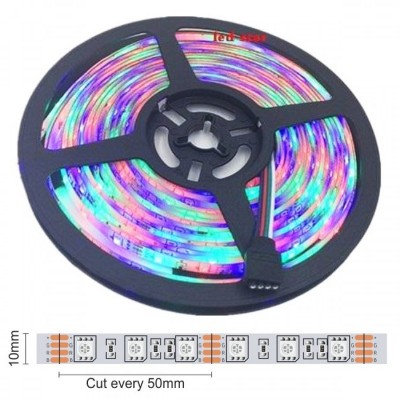 Ταινία LED RGB 5m Εξωτερικού Χώρου 14.4W 12V 