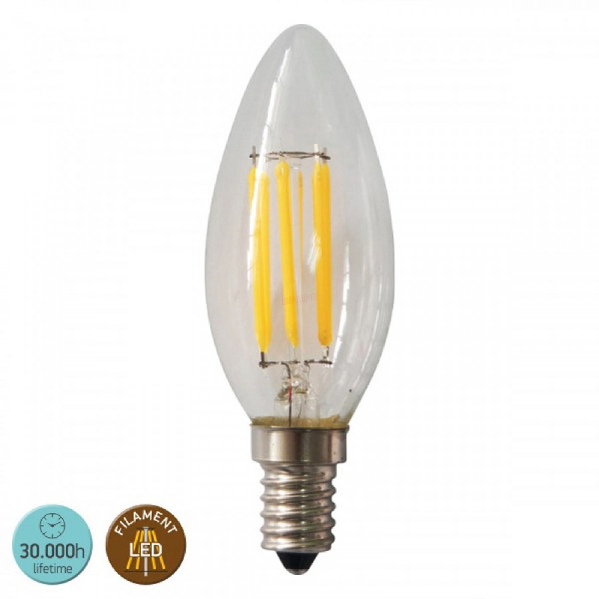 Λάμπα Filament LED Κερί Ε14 6W 2700Κ Θερμό Λευκό Ηλεκτρολογικός Εξοπλισμός