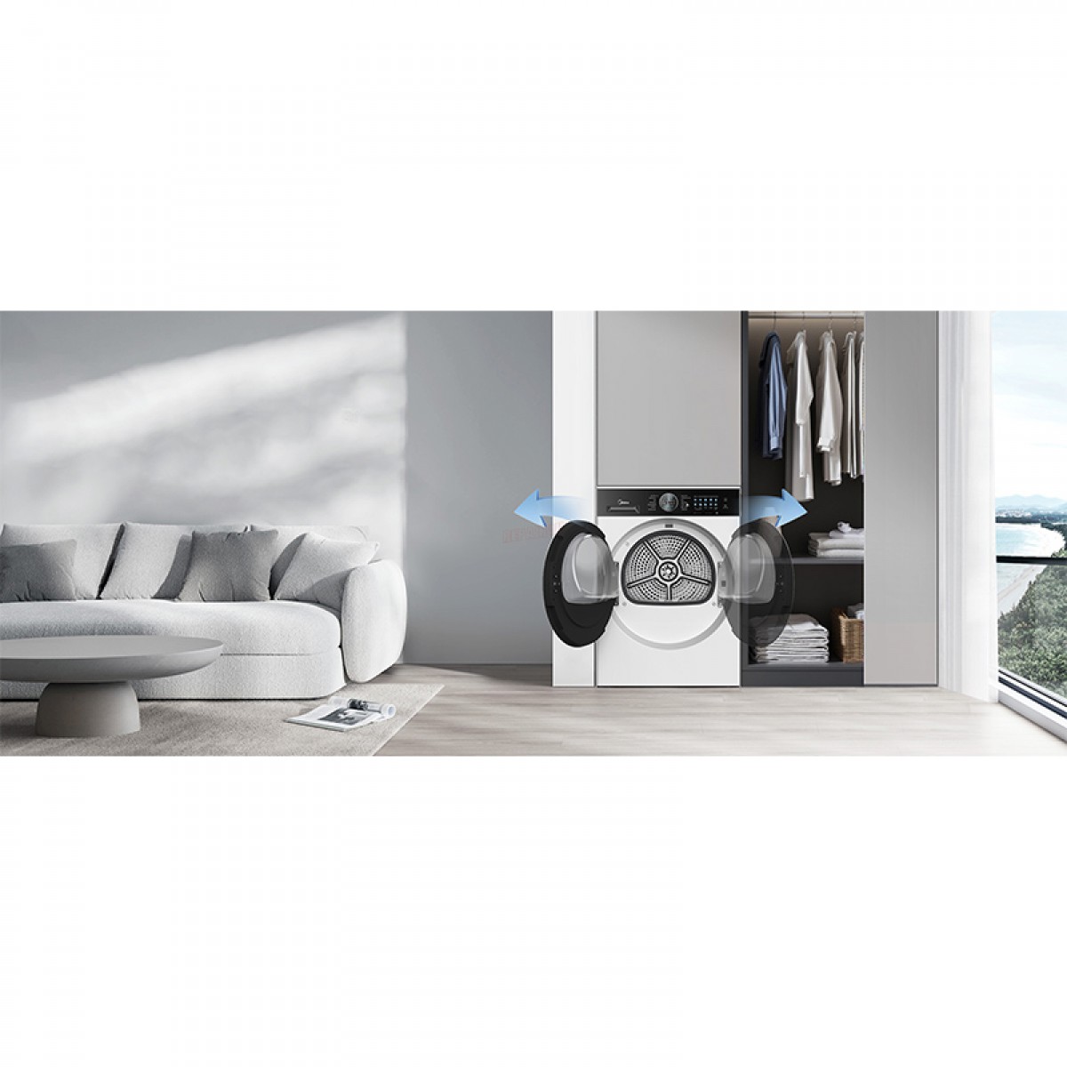 Στεγνωτήριο Ρούχων Midea MD210H100BW/W-GR με Αντλία Θερμότητας 10kg Λευκό Οικιακές Συσκευές