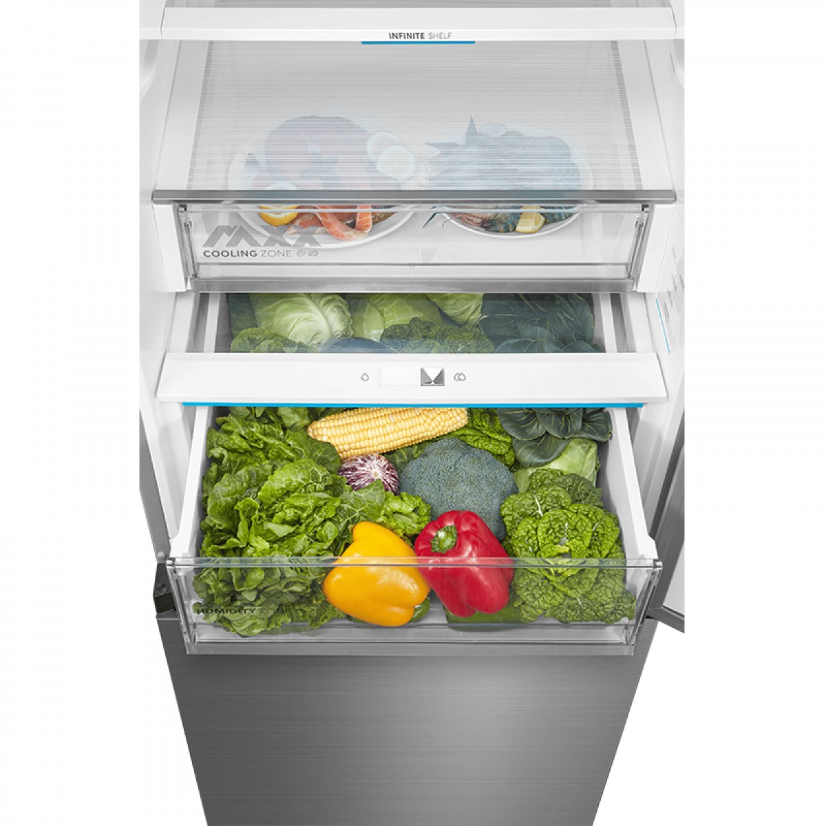 Ψυγειοκαταψύκτης Midea MDRB600MIC46P 442Lt Inox Οικιακές Συσκευές