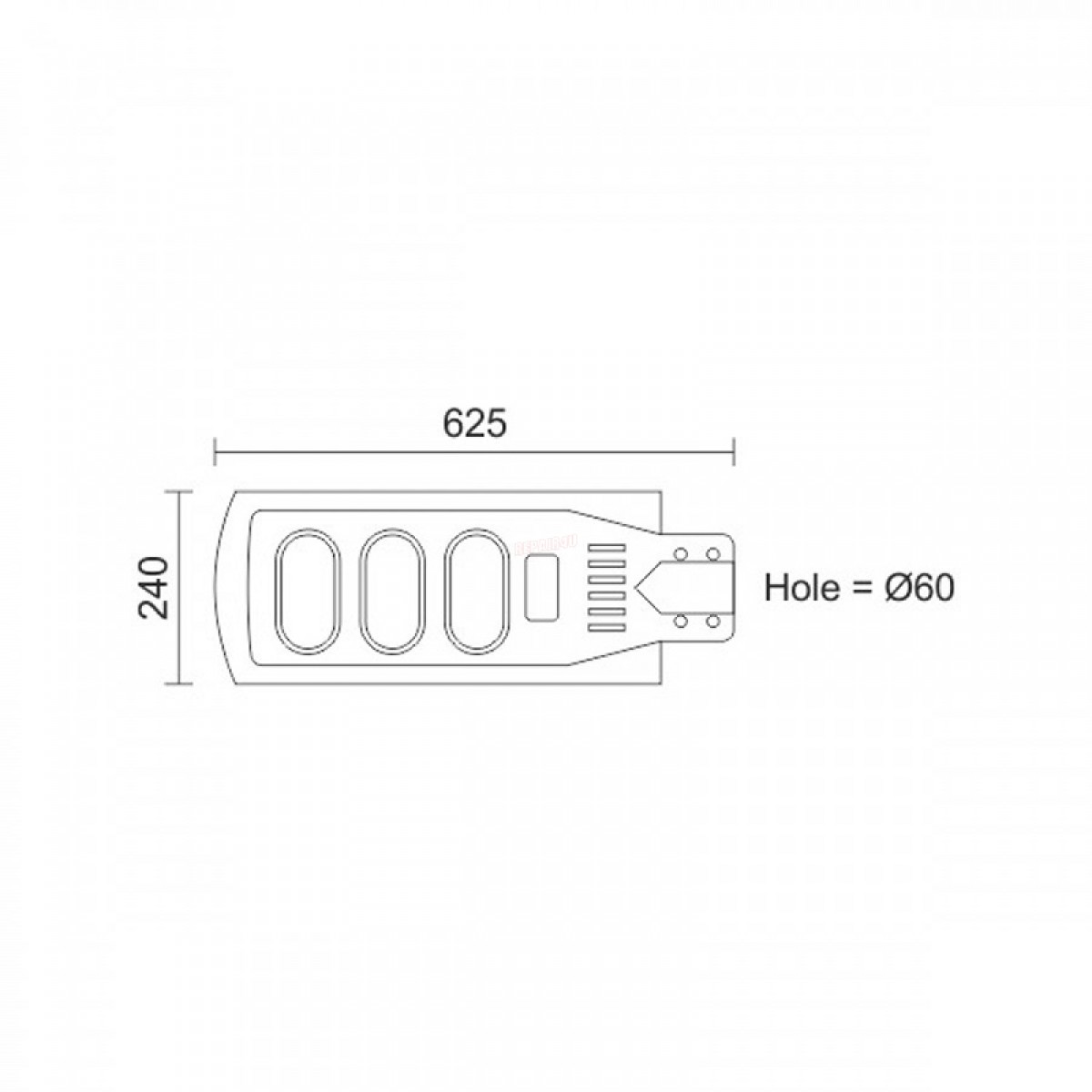 ΗΛΙΑΚΟ ΦΩΤΙΣΤΙΚΟ ΔΡΟΜΟΥ LED 60W 6000K Ηλεκτρολογικός Εξοπλισμός