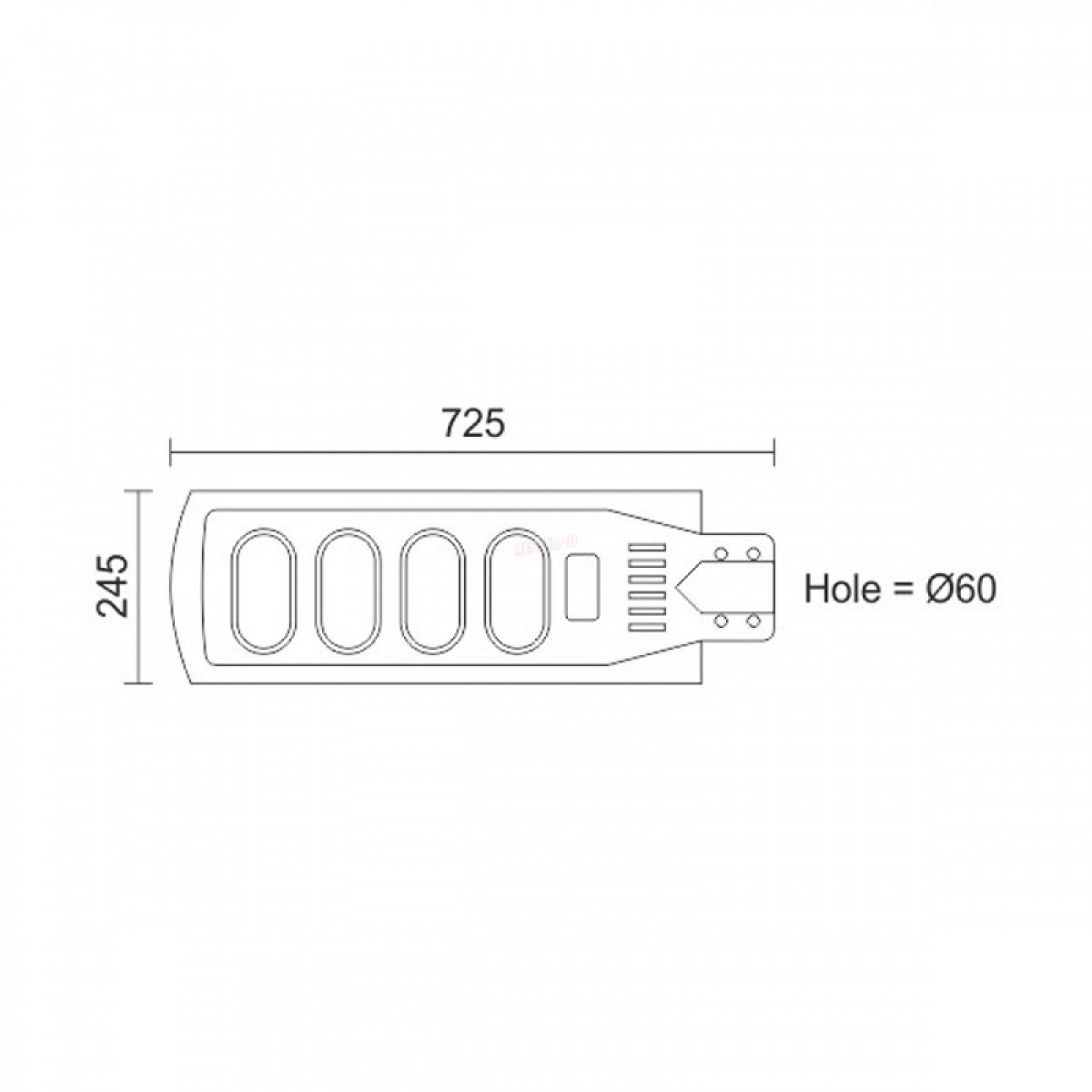 ΗΛΙΑΚΟ ΦΩΤΙΣΤΙΚΟ ΔΡΟΜΟΥ LED 90W 6000K Ηλεκτρολογικός Εξοπλισμός