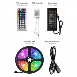 ΣΕΤ ΤΑΙΝΙA LED RGB WiFi 12V ΣΤΕΓΑΝΗ 14.4W 10m Ηλεκτρολογικός Εξοπλισμός