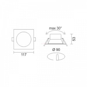 ΧΩΝΕΥΤΟ LED ΟΡΟΦΗΣ CCT ΠΕΡΙΣΤΡΕΦΟΜΕΝΟ 12W 3000K | 4000K | 6000K Ηλεκτρολογικός Εξοπλισμός