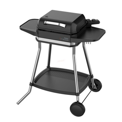 Μπάρμπεκιου PRBQ-40499 Primo με Σταντ 3050W με Πλαϊνά Ράφια & Καπάκι 41.8X37.3εκ. Μαύρο/Inox