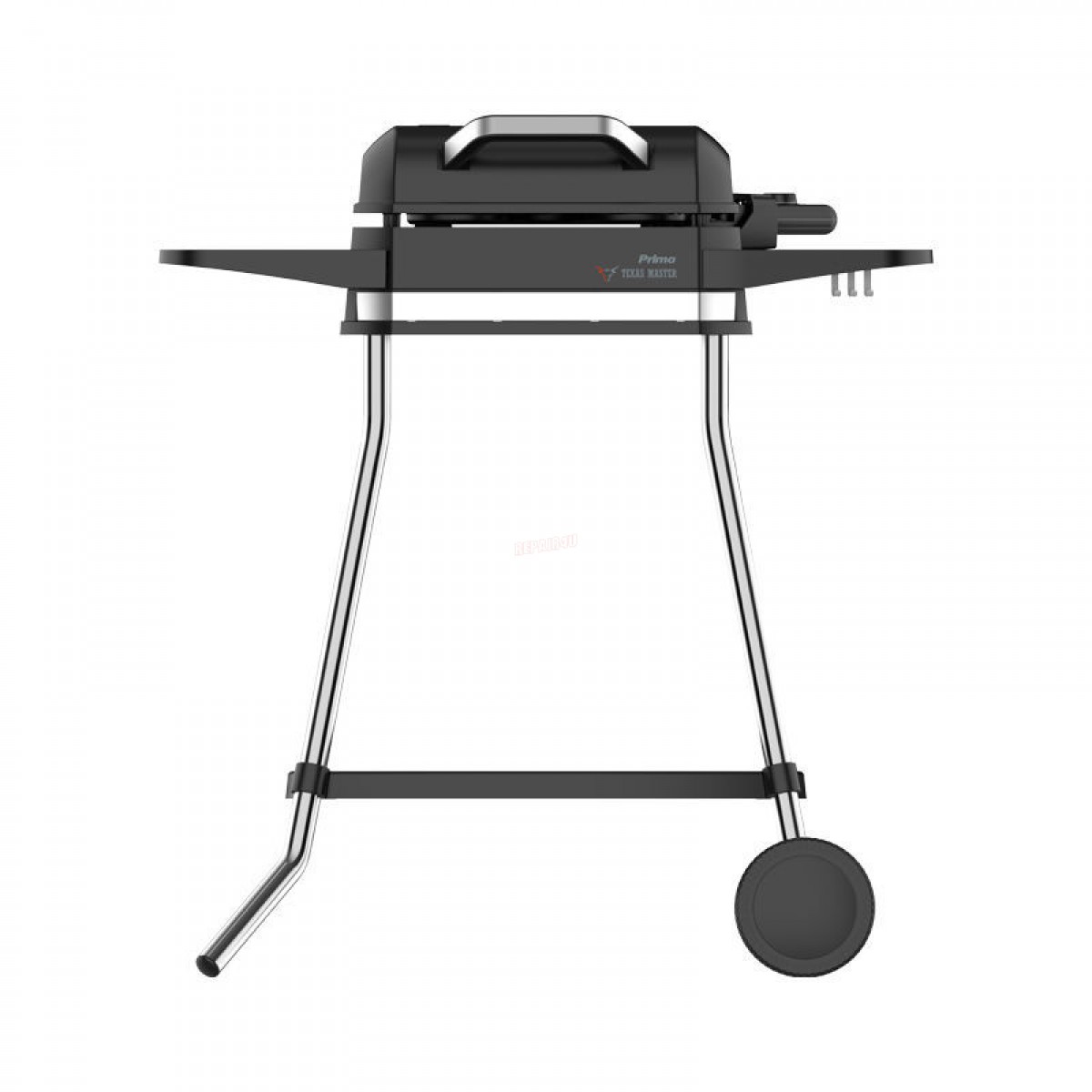 Μπάρμπεκιου PRBQ-40499 Primo με Σταντ 3050W με Πλαϊνά Ράφια & Καπάκι 41.8X37.3εκ. Μαύρο/Inox Μικροσυσκευές