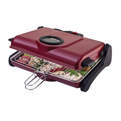 Ψηστιέρα Παραδοσιακή Primo AB661 1200W με Διπλή Σχάρα Κόκκινη
