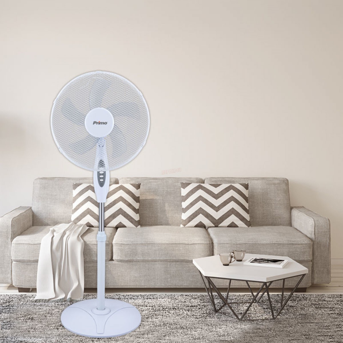 Ανεμιστήρας Ορθοστάτης 16'' 40cm PRSF-80716 Primo Λευκός / Γκρι  Μικροσυσκευές