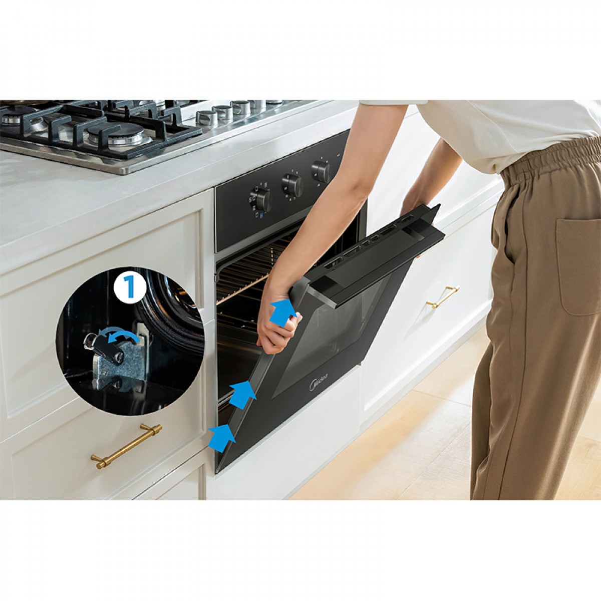 Εντοιχιζόμενος Φούρνος Άνω Πάγκου Midea MBO65M80M1-BK Μαύρος Οικιακές Συσκευές