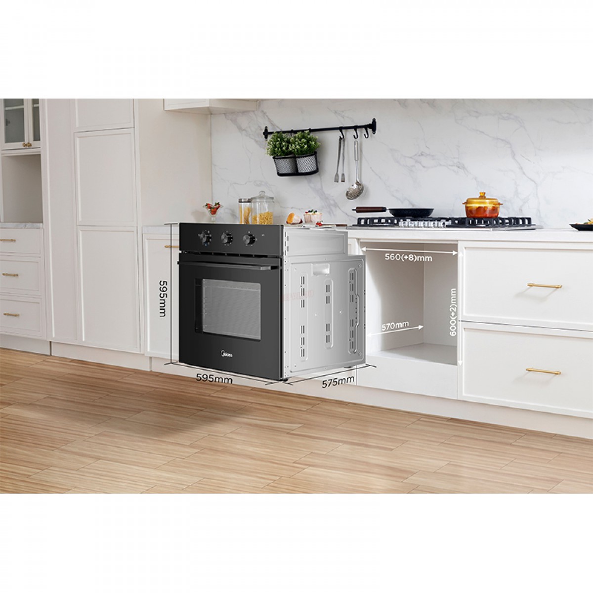 Εντοιχιζόμενος Φούρνος Άνω Πάγκου Midea MBO65M80M1-BK Μαύρος Οικιακές Συσκευές