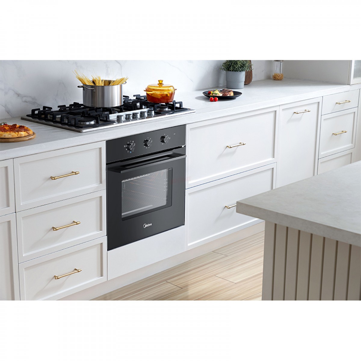 Εντοιχιζόμενος Φούρνος Άνω Πάγκου Midea MBO65M80M1-BK Μαύρος Οικιακές Συσκευές