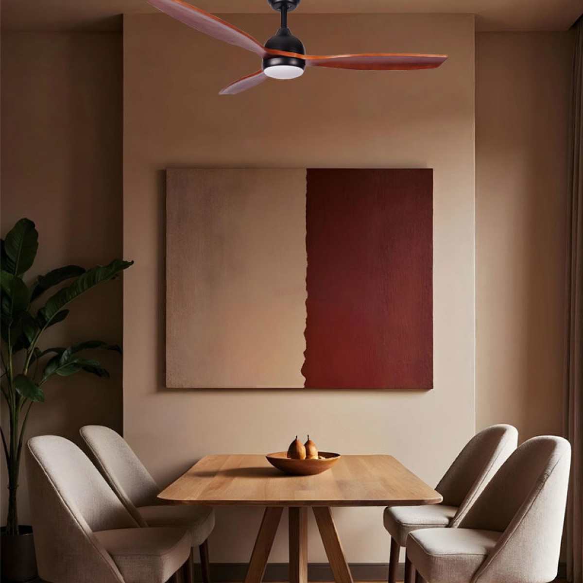 Ανεμιστήρας Οροφής PRCF-80668 Primo 52'' 132cm με Τηλεχειριστήριο 1Φως LED 3 Φτερά Μαύρος με 3 Καφέ Φτερά Μικροσυσκευές