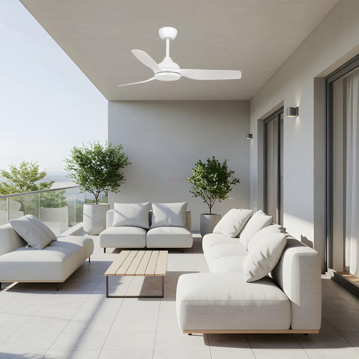 Ανεμιστήρας Οροφής PRCF-80729 Primo 52'' 132cm ΙΡ66 με Τηλεχειριστήριο 3 Φτερά Λευκός  Μικροσυσκευές