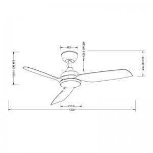 Ανεμιστήρας Οροφής PRCF-80728 Primo 52'' 132cm με Τηλεχειριστήριο 1 Φως LED 3 Φτερά IP66 με WiFi Μαύρος Μικροσυσκευές