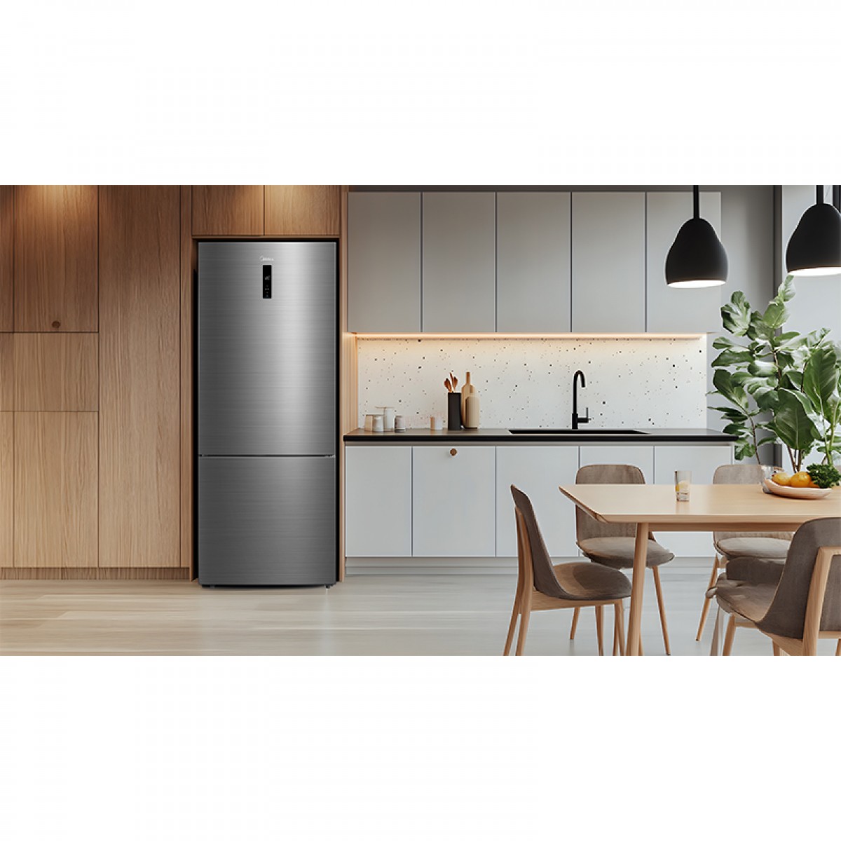 Ψυγειοκαταψύκτης Midea MDRB593FGE46 435Lt Inox         Οικιακές Συσκευές