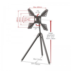 Βάση Τηλεόρασης Δαπέδου DTP410 Barkan 13" - 83" σε Τρίποδο Ηλεκτρολογικός Εξοπλισμός