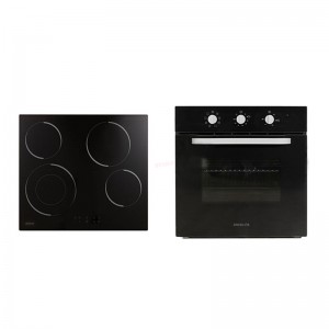 Σετ Εντοιχιζόμενος Φούρνος με Εστία Davoline OHCS 8004 BL Μαύρο Οικιακές Συσκευές