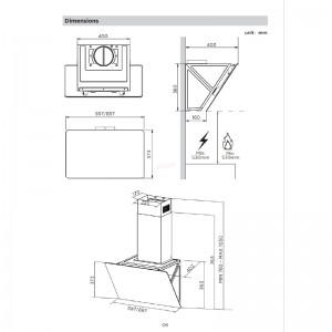 Απορροφητήρας Καμινάδα Midea MCVN606 60cm Μαύρος  Οικιακές Συσκευές