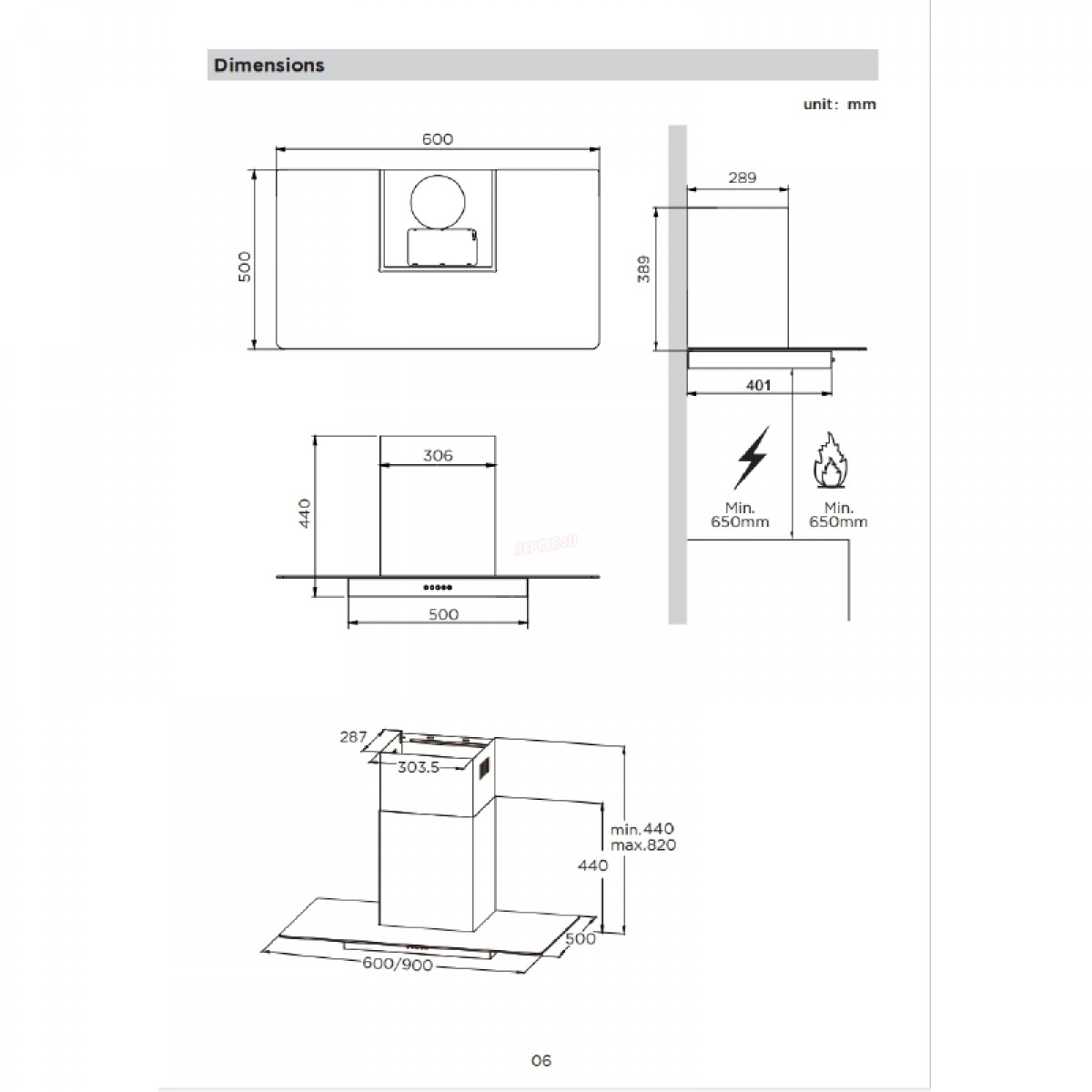 Απορροφητήρας Καμινάδα Midea MCVP606 60cm Inox  Οικιακές Συσκευές