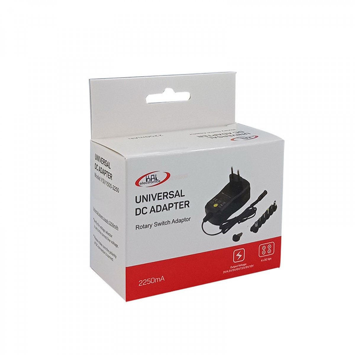 Τροφοδοτικό Πρίζας YSV1500-2250 3-12V 2250mA με 4 Βύσματα  Ηλεκτρολογικός Εξοπλισμός