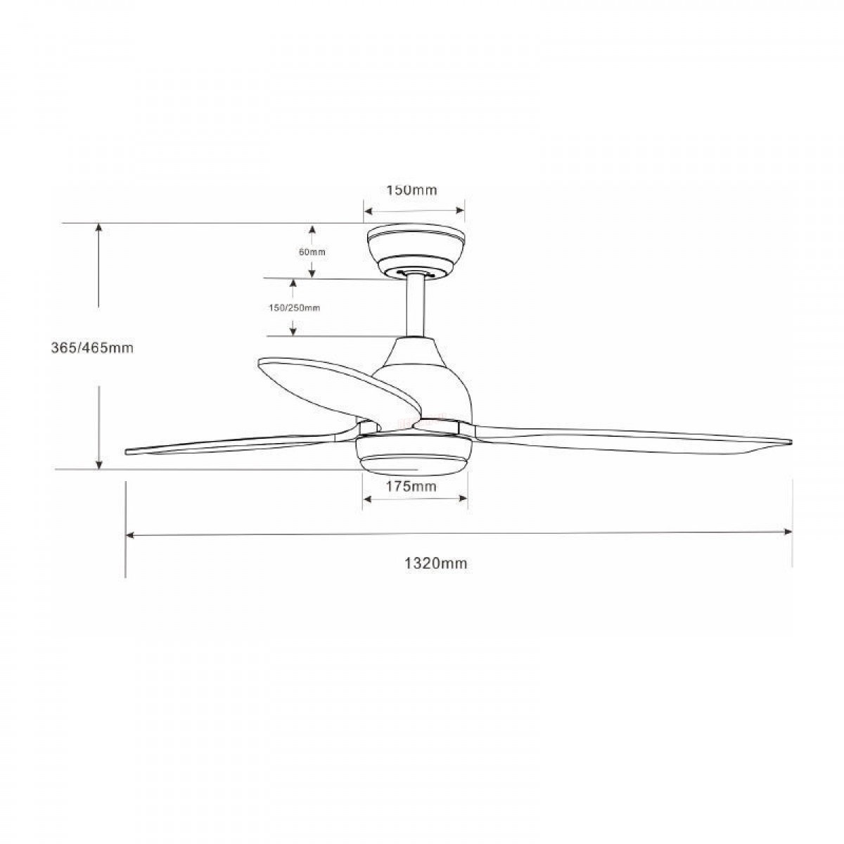 Ανεμιστήρας Οροφής PRCF-80667 Primo 52'' 132cm με Τηλεχειριστήριο 1Φως LED 3 Φτερά Λευκός με 3 Ξύλινα Φτερά Μικροσυσκευές