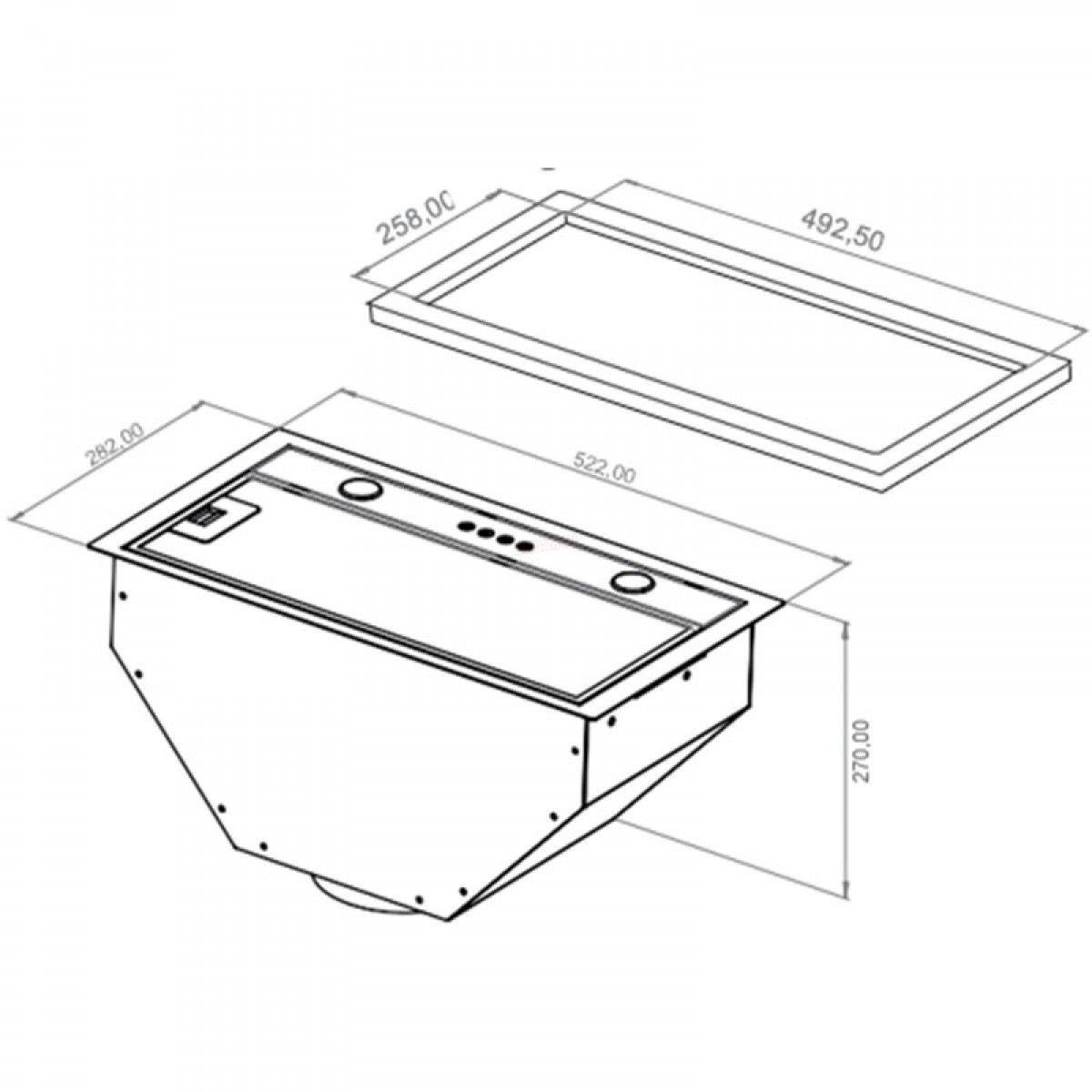 Απορροφητήρας Εντοιχιζόμενος Davoline Aeolos 060 S 60cm Inox Οικιακές Συσκευές
