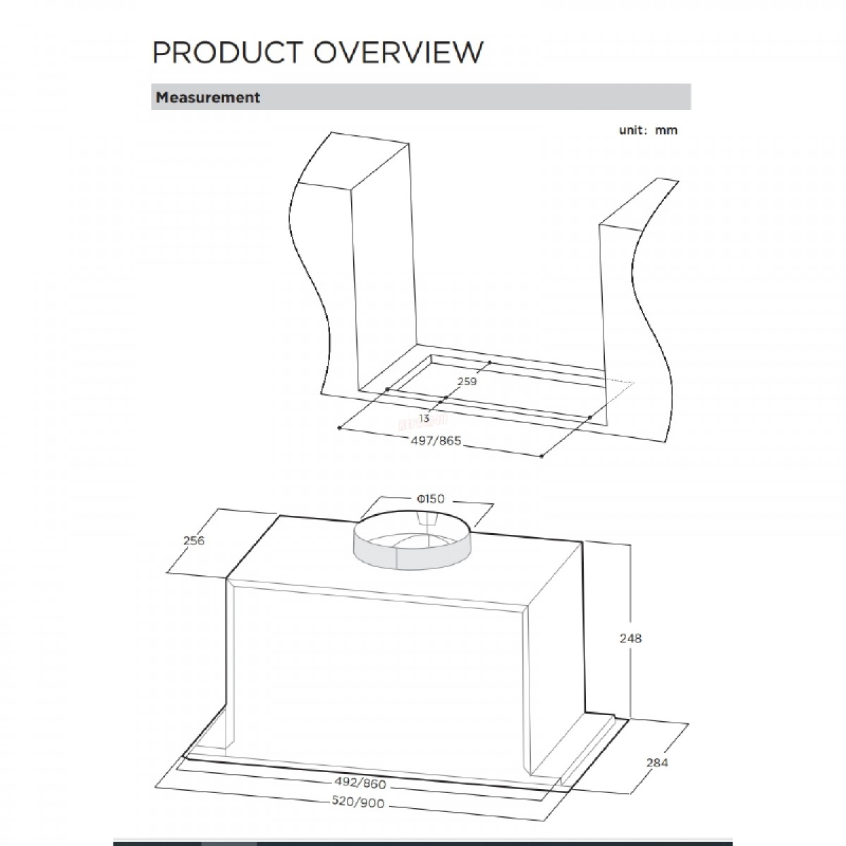 Απορροφητήρας Εντοιχιζόμενος Midea MCI606 52cm Inox Οικιακές Συσκευές
