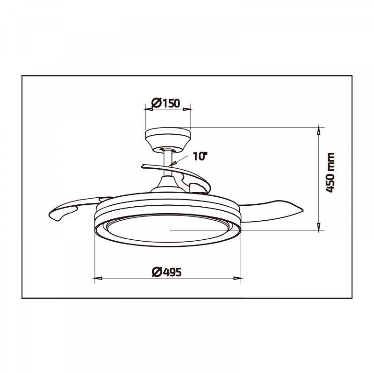 Ανεμιστήρας Οροφής PRCF-80681 Primo 42'' 106cm DC με Τηλεχειριστήριο 1 Φως LED Μαύρος με 3 Φτερά Μικροσυσκευές