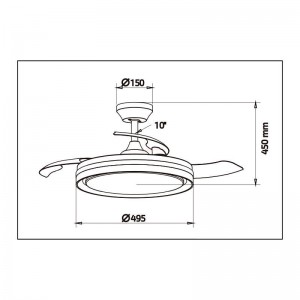 Ανεμιστήρας Οροφής PRCF-80681 Primo 42'' 106cm DC με Τηλεχειριστήριο 1 Φως LED Μαύρος με 3 Φτερά Μικροσυσκευές