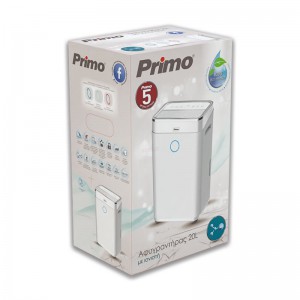 Αφυγραντήρας PRDH-45007i Primo 20lt Ηλεκτρονικός R290 με Με Χρωματική Ένδειξη Υγρασίας & Ιονιστή & Φίλτρο Διπλής Δράσης Λευκός Οικιακές Συσκευές