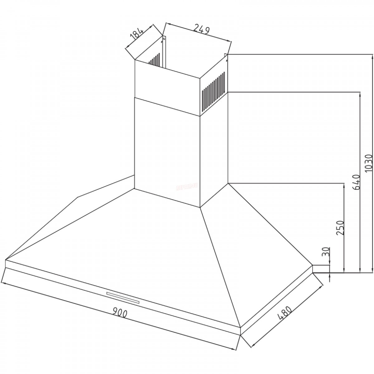 Απορροφητήρας Τζάκι Davoline Chester 090 IX 90cm Inox Οικιακές Συσκευές