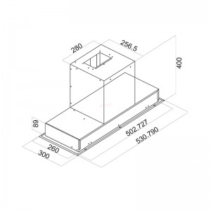Απορροφητήρας Εντοιχιζόμενος Davoline Inside IX-BL 90cm Inox Οικιακές Συσκευές