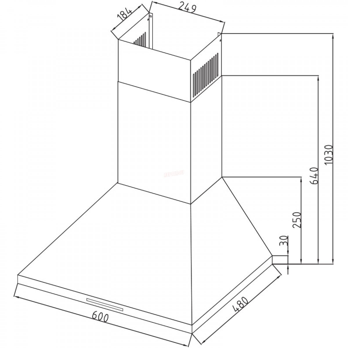 Απορροφητήρας Τζάκι Davoline Chester 060 BL 60cm Μαύρος  Οικιακές Συσκευές