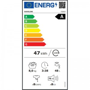 Πλυντήριο Ρούχων Davoline F08AD W 8kg Λευκό Inverter  Οικιακές Συσκευές