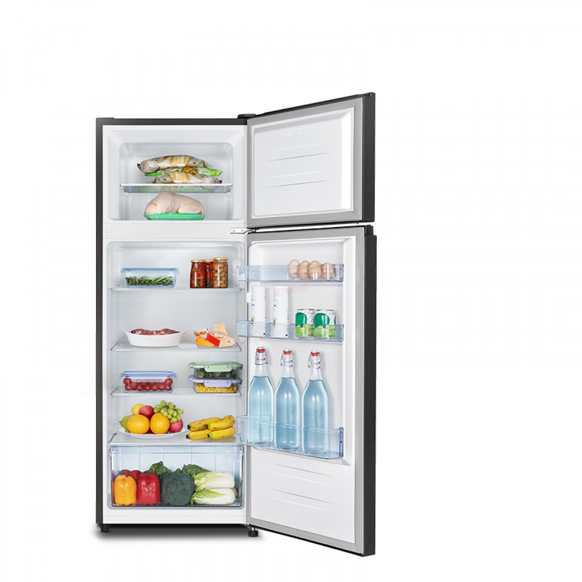 Ψυγείο Δίπορτο Στατικό Inventor DPB144B 206lt Μαύρο  