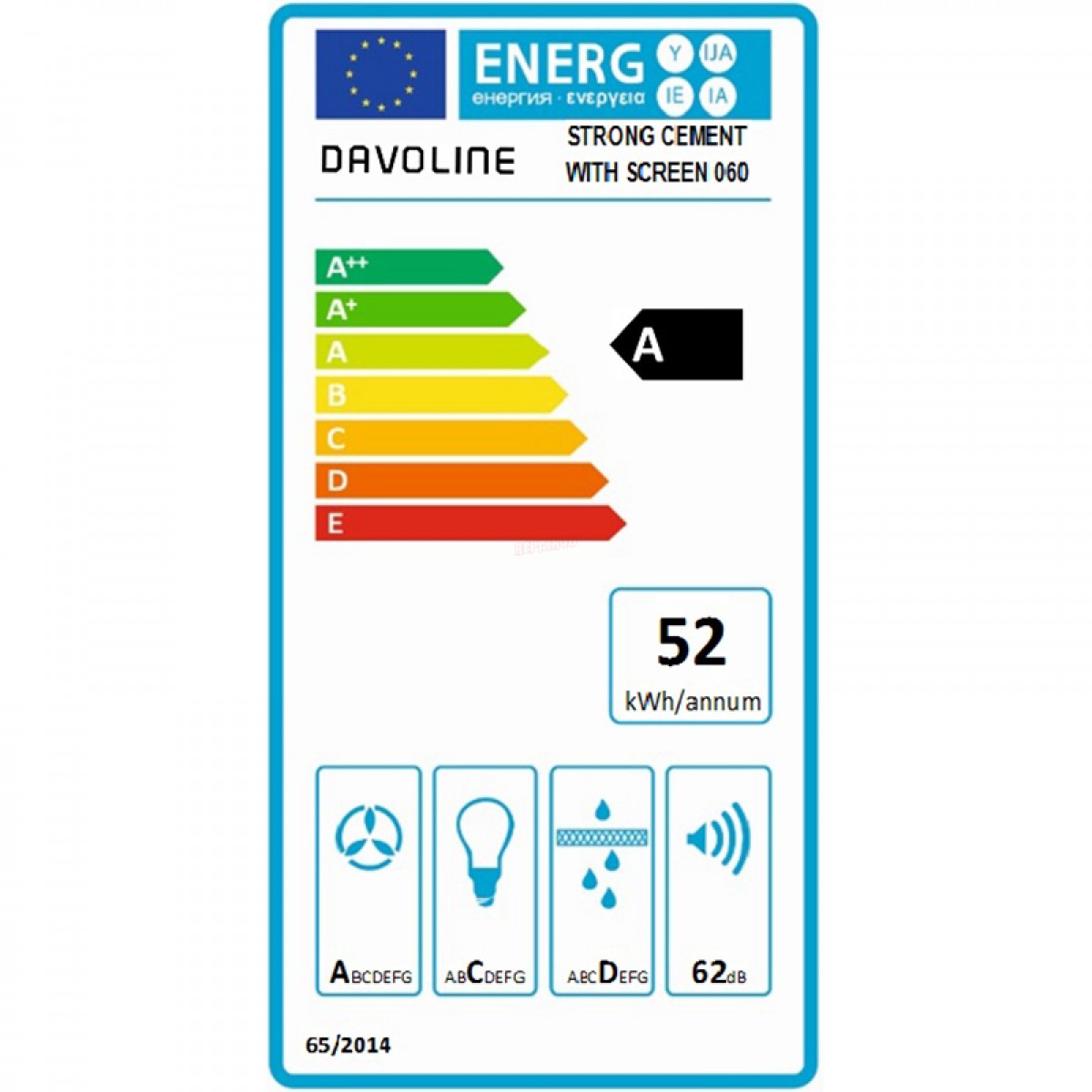 Απορροφητήρας Καμινάδα Davoline Strong Cement 60cm Γκρι Οικιακές Συσκευές